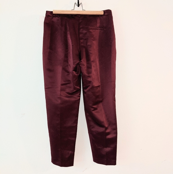 NWT ASOS Glam Slim Leg Trouser Pants Maroon - Picture 8 of 11